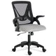 Compact office chair for small spaces with black armrests – ergonomic and stylish.