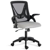 Compact office chair for small spaces with black armrests – ergonomic and stylish.