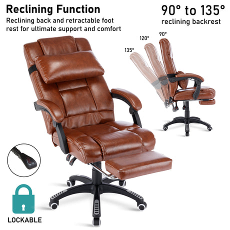 Office chair with reclining function, ergonomic design, and adjustable height support