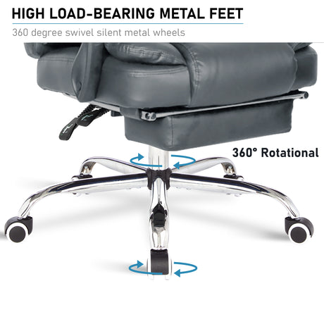 Office Chair with Swivel Arms – Features high load-bearing metal feet for stability and durability.