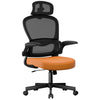 [Orange + Black] Orange and black pc chair with swivel function and height adjustment for flexible working positions.