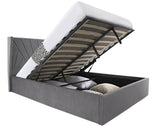 Ottoman double bed with lift-up storage for space-saving and easy access to hidden storage