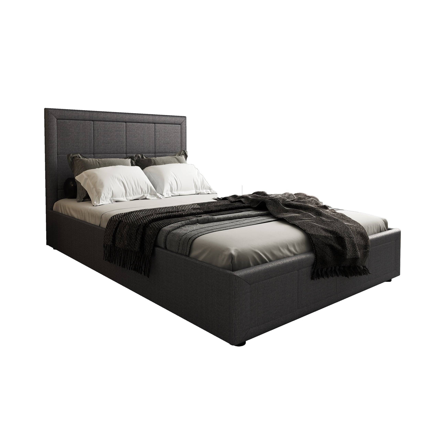 Blisswood GracefulLuxe Ottoman Bed With 8" Mattress, Dark Grey