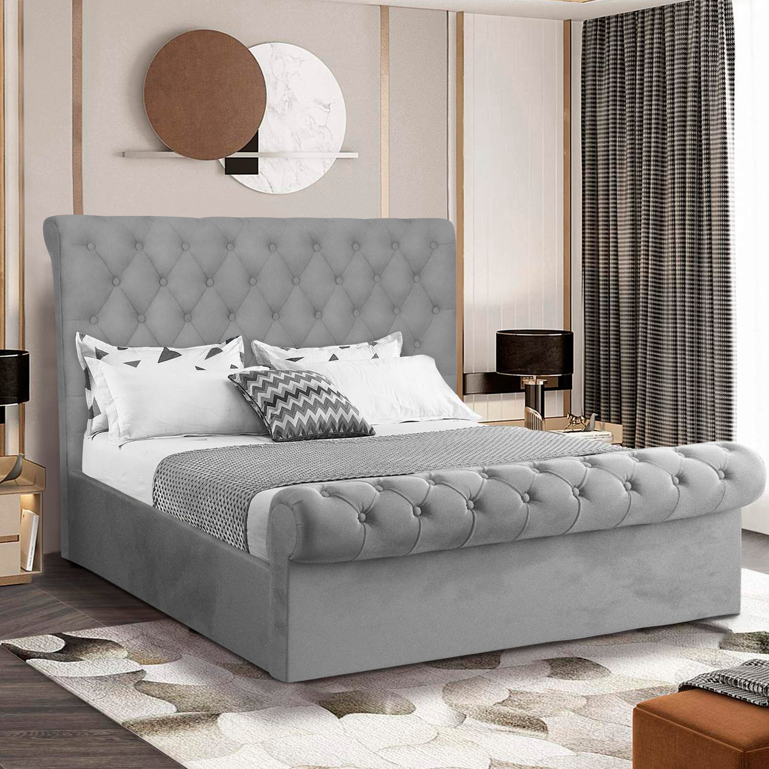 King size ottoman bed with spacious storage and luxurious comfort for your bedroom