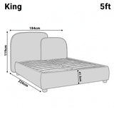 [King | Grey] Dimensions king 5ft ottoman bed frame: 184 cm width, 226 cm length, headboard 119 cm, base 41.5 cm