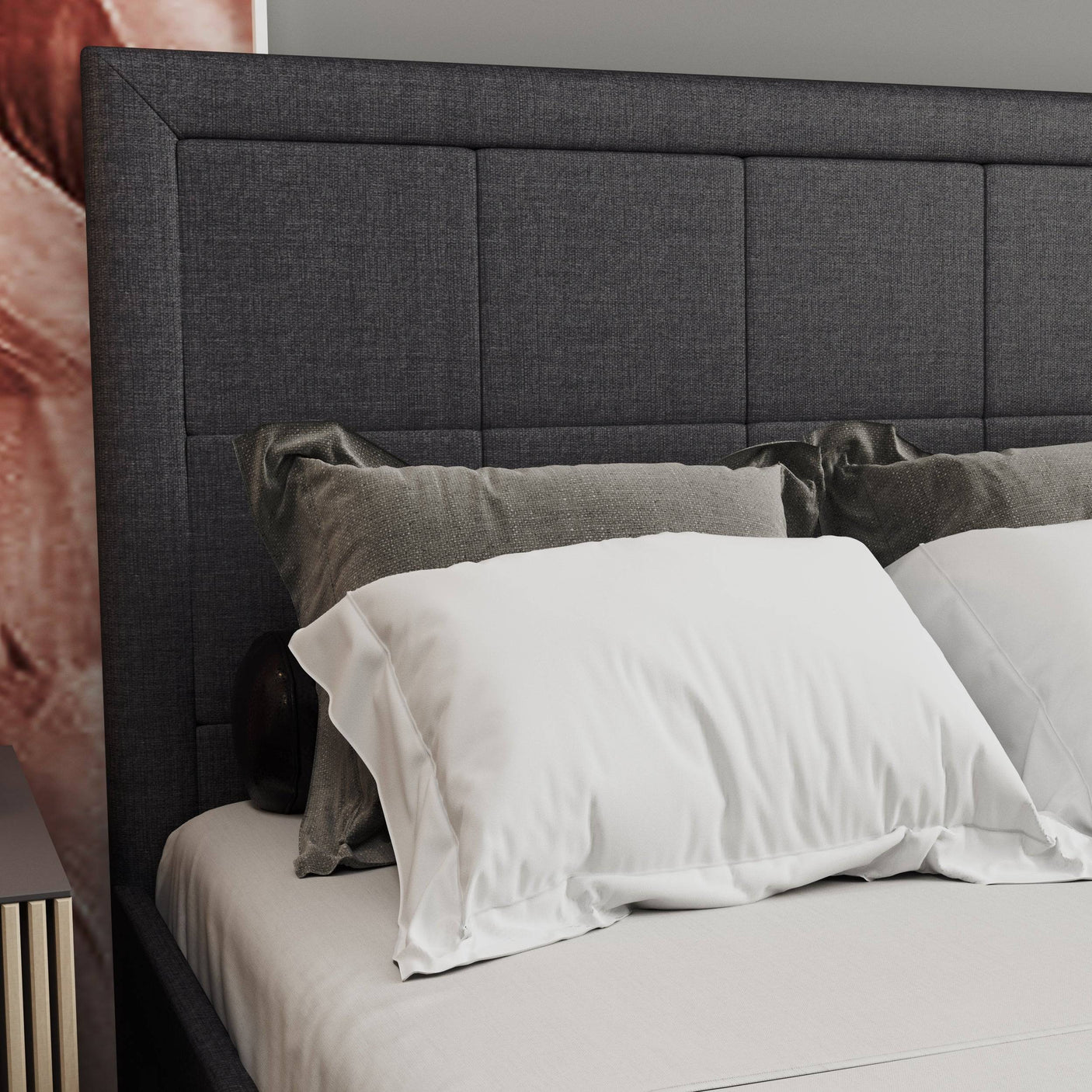 Blisswood GracefulLuxe Ottoman Bed With 8" Mattress, Dark Grey