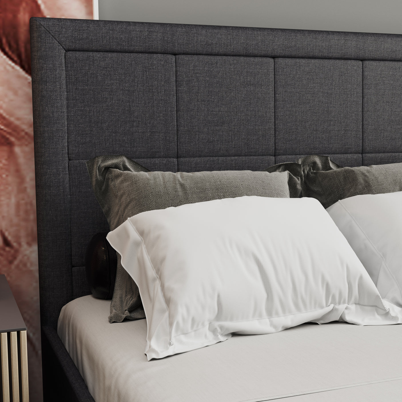 Blisswood GracefulLuxe Ottoman Bed With 8" Mattress, Dark Grey