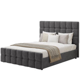 Ottoman double bed frame with storage, mattress, and quilt for comfort and organization.
