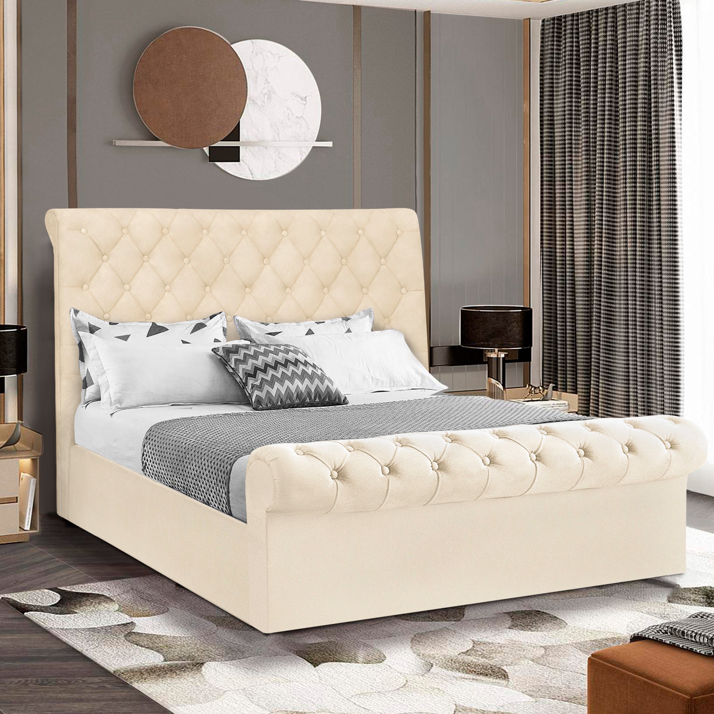 King size ottoman bed with spacious storage and a modern, stylish design