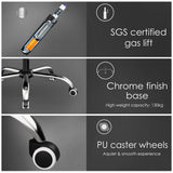 Xstriker Gaming Chair With Footrest features an SGS certified gas lift for adjustable height and safety. Ideal for home or office gaming setups.