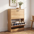 2 Drawer Slim Shoe Storage Cabinet for Hallway