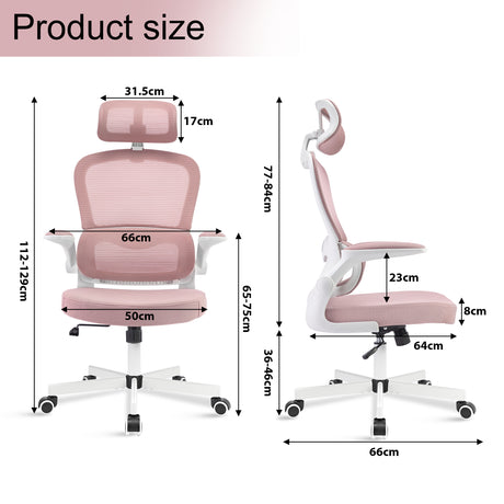 Pink Office Chair Dimensions – Ergonomic Design with Adjustable Features