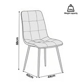 [Pink | Set of 4] Dining chair dimension diagram showing 44 cm width, 42 cm depth, 88 cm height and 100 kg capacity.