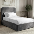 Pluva Velvet Ottoman Storage Bed Frame