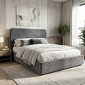 Pluva Velvet Ottoman Storage Bed Frame, Grey Small Double