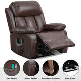 Electric 8 Point Vibration Massage Recliner Chair with Heat & Footrest