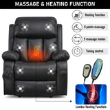 Electric 8 Point Vibration Massage Recliner Chair with Heat & Footrest