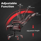 Ergonomic Gaming Chair With Lumbar Support and Padded Armrest | DHS reclines from 90° to 135° with adjustable height for work, gaming, and rest modes.