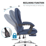 Reclining office massage chair with lockable feature, perfect for resting or napping.