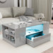 High Gloss Coffee Table with Storage Drawers & LED Lights
