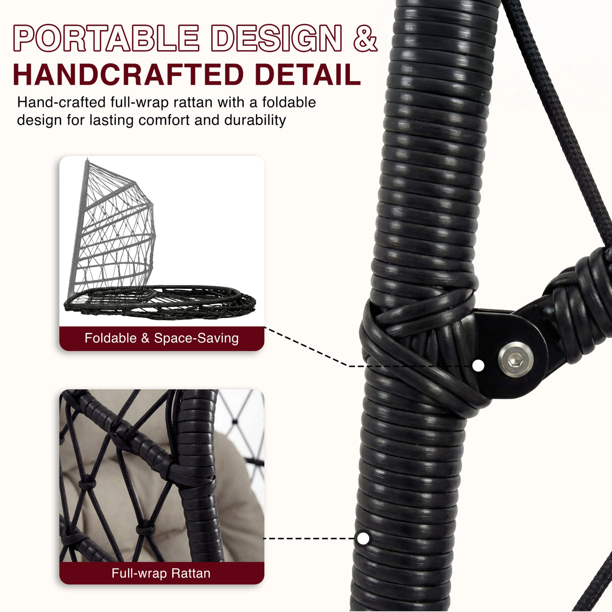 A egg chair with a iron stand, offering a unique design and ultimate comfort and stability for relaxing in any indoor or outdoor space.