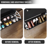 3 Door Narrow Shoe Cabinet | Tall Shoe Storage With Hooks