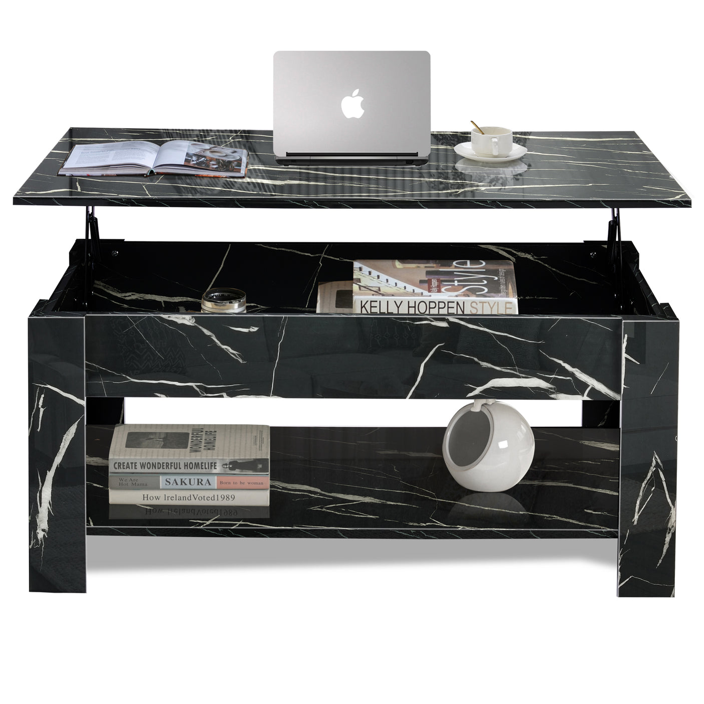 High Gloss Lift Up Coffee Table With Storage