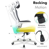 Rocking Yellow Black Office Chair – Ergonomic, Adjustable & Comfortable Seating