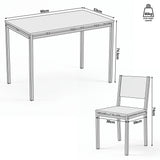 [Rustic] Breakfast table and chairs for 2 dimensions WxDxH: table 90x53x74.5cm, chairs 36x39x74cm, and 80kg weight capacity.