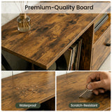 [Rustic] Calvera rustic TV unit material feature panel, deep grain melamine, waterproof and scratch-resistant insets