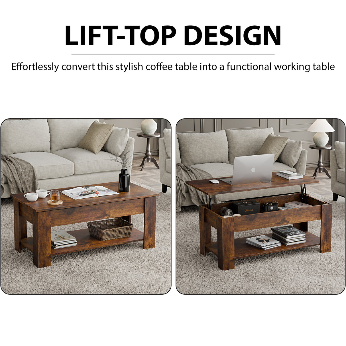 Blisswood Lift-Top Coffee Table With Storage