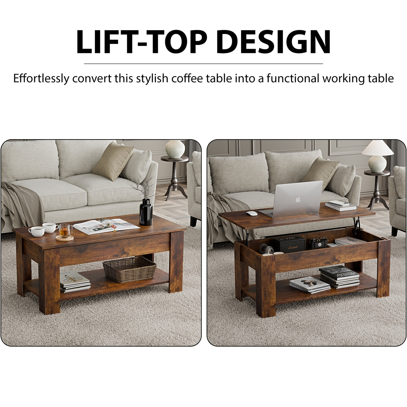 Blisswood Lift-Top Coffee Table With Storage