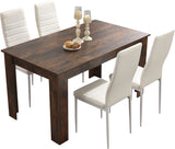 Rustic dining table and chairs set, crafted for a warm, inviting atmosphere in any home.