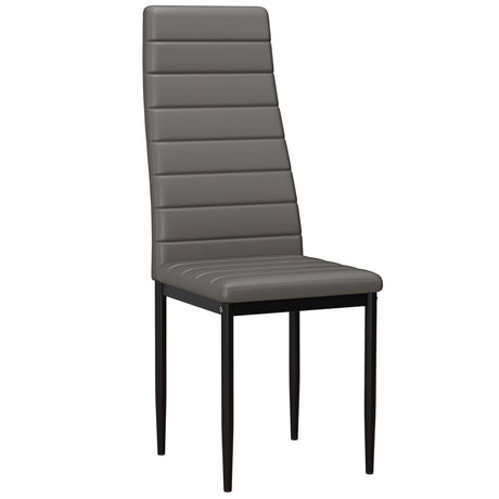 [4 Seater | Grey] Single grey high back dining chair standalone product photo for 4 seater set