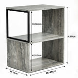 [Rustic Grey] This size guide shows the table as 30 cm wide, 45 cm deep and 60 cm high with two 28.2 cm open shelves.