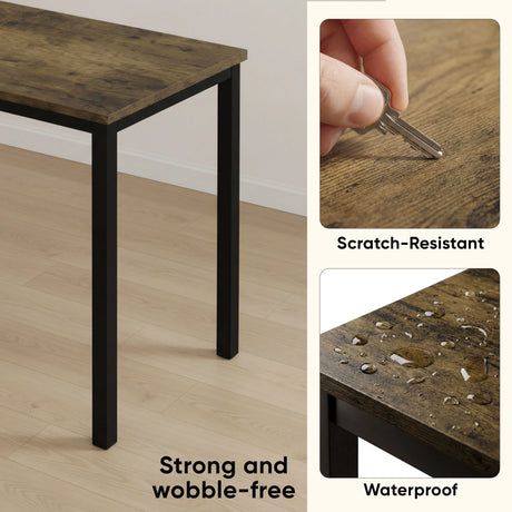 [80 X 50 cm] 80cm rustic home office desk durability collage, scratch-resistant top and waterproof finish