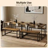 [Rustic] Orvak Dining Table with Bench Set 4 Seater multiple use lifestyle view in a styled dining setting