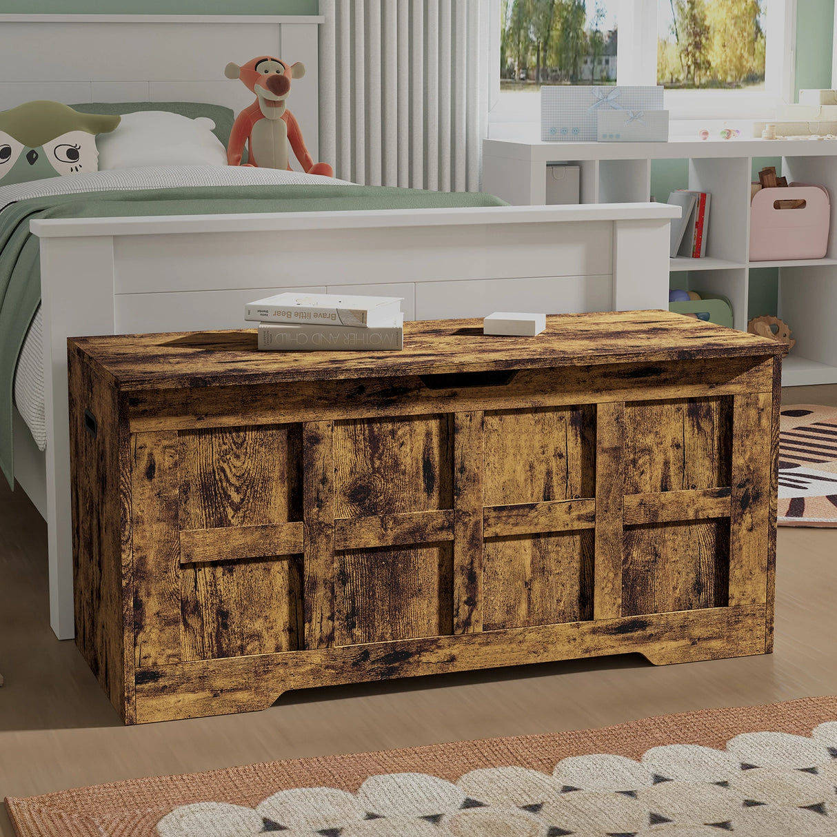 Storage Chest - Shaker Style Blanket or Toy Box With Lid & Safety Hinges