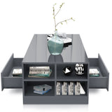 High Gloss Coffee Table with Storage Drawers & LED Lights