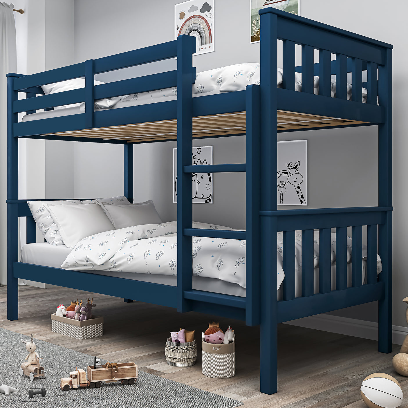 Double Bunk Bed Frame - Detachable Bunk Bed for Kids