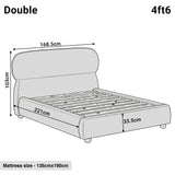 [Double | Camel] Dimensions diagram showing 168.5cm width and 221cm length with 103cm headboard height