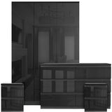 4 piece black set of bedroom furniture modern design for a sleek and stylish bedroom