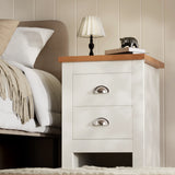 Pair of 2 Drawer Bedside Table - Nightstand With Drawers