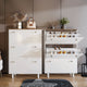 White shoe cabinet hallway with multiple compartments for organized storage.