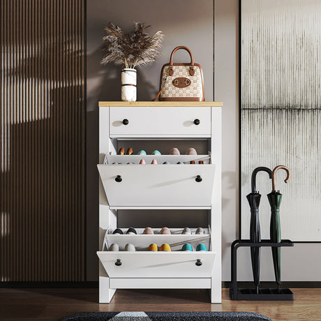 Shoe cabinet with top drawer – stylish storage solution for organized entryways, UK.