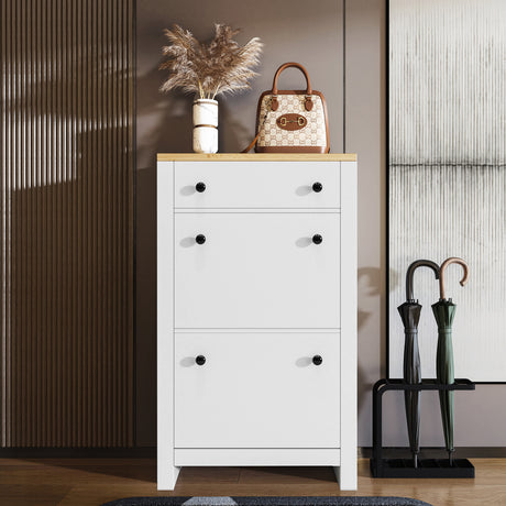 Shoe rack cabinet with drawer – modern space-saving storage unit for organized entryways, UK.