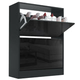 shoe storage cabinet black with top compartment and modern sleek design