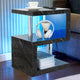 S style Black marble side sofa table, offering a beautiful showcase for your sofa room.