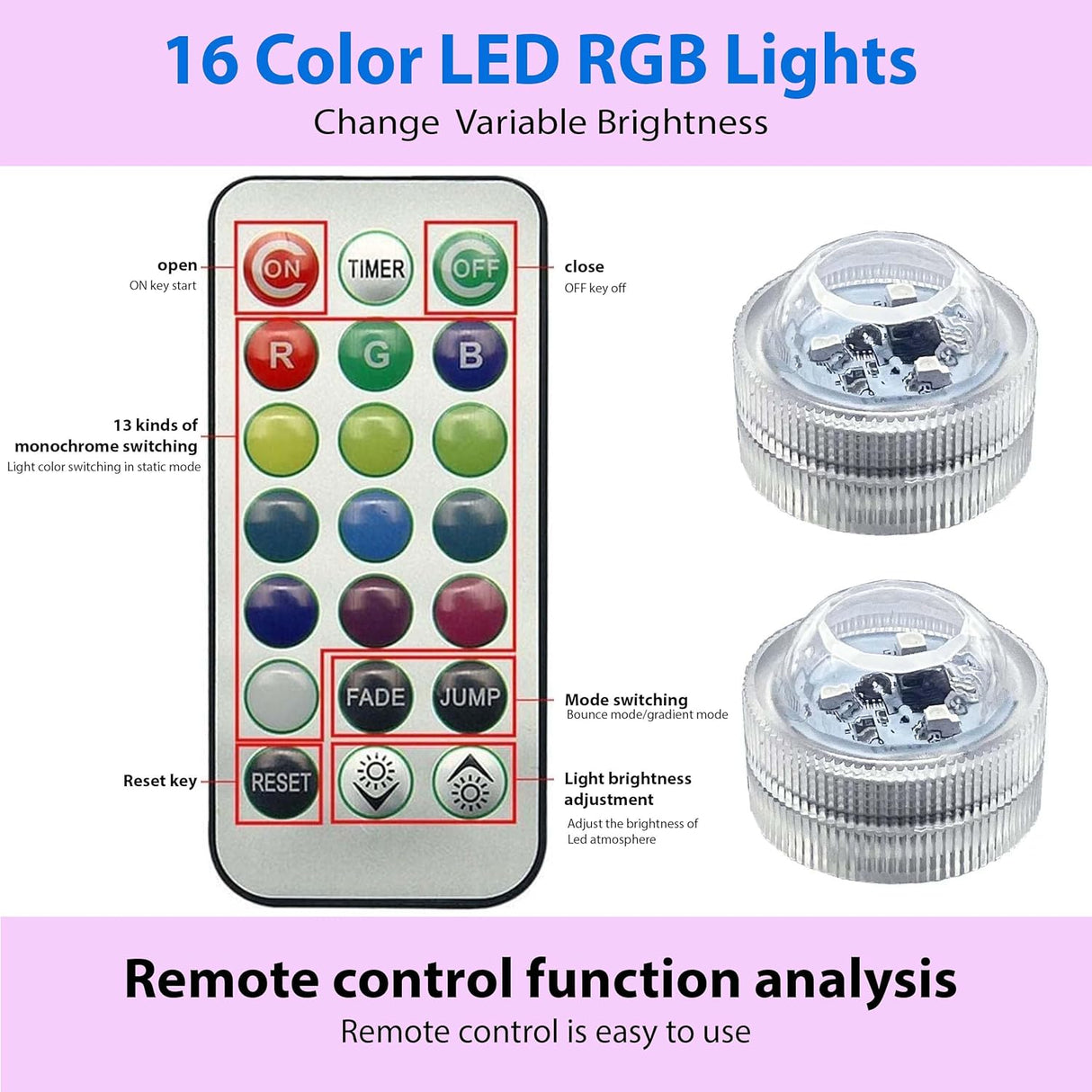 Side table with 16 color RGB LED lights, perfect for adding vibrant ambiance to your space.