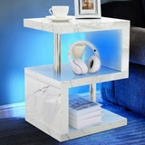 Illuminate your space with a modern side table featuring customizable RGB LED lights for style.